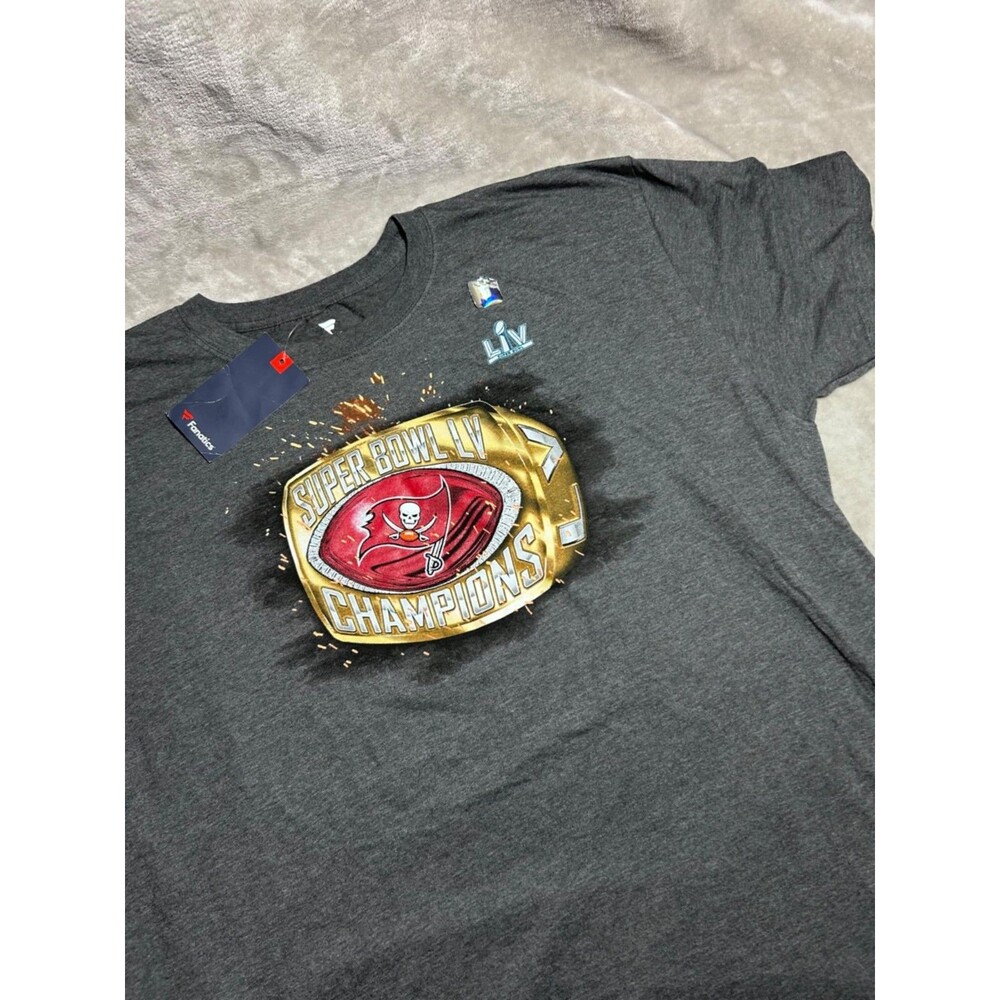 Fanatics Super Bowl LV Champions Shirt Men 2XL Gray Tampa bay Buccaneers New